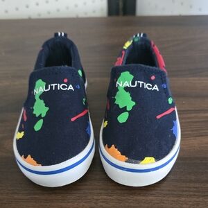 Nautica Kids' Navy Sneakers with Multicolor Splashes